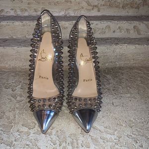 Christian Louboutin Silver Spike Heel